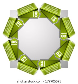 octahedron Template for your business presentation with arrows and text areas (info graphics)