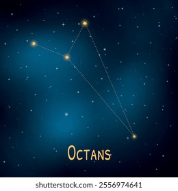 Octans constellation in night sky: stars and cosmic patterns for astronomy enthusiasts.