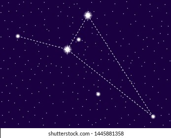 Octans constellation. Starry night sky. Cluster of stars and galaxies. Deep space. Vector illustration