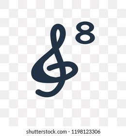 Octave clef vector icon isolated on transparent background, Octave clef transparency concept can be used web and mobile