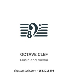Octave clef vector icon on white background. Flat vector octave clef icon symbol sign from modern music and media collection for mobile concept and web apps design.