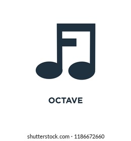 Octave icon. Black filled vector illustration. Octave symbol on white background. Can be used in web and mobile.