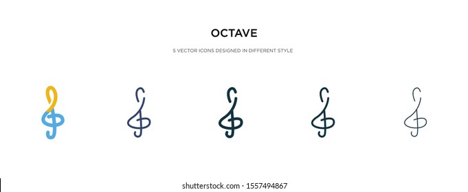 octave icon in different style vector illustration. two colored and black octave vector icons designed in filled, outline, line and stroke style can be used for web, mobile, ui