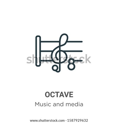 Octave outline vector icon. Thin line black octave icon, flat vector simple element illustration from editable music and media concept isolated on white background