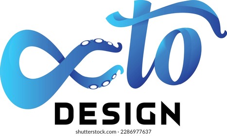 Octo Design Logo- Octopus with number 8 eight and infinity sign integrated - logo for Media and Business 