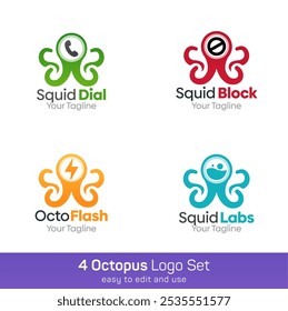 Octo Shape Logo Template Set. Good for Business, Agency, Community and Organization