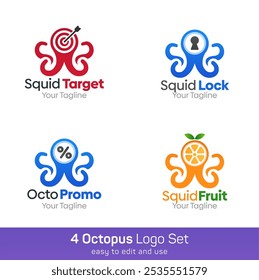 Octo Shape Logo Template Set. Good for Business, Agency, Community and Organization