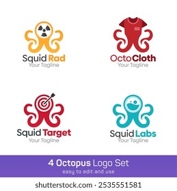 Octo Shape Logo Template Set. Good for Business, Agency, Community and Organization