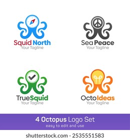 Octo Shape Logo Template Set. Good for Business, Agency, Community and Organization