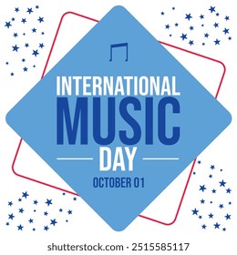 October 01 is observed as International Music Day. International Music Day background, banner, wallpaper, poster, cards. Vector EPS 10.