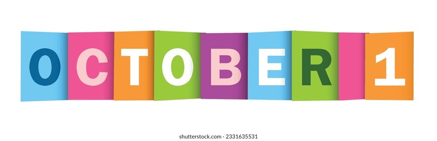 OCTOBER 1 colorful vector typography banner