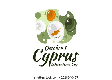 October 1, Independence day of Cyprus vector illustration. Suitable for greeting card, poster and banner.