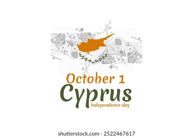 October 1, Independence day of Cyprus vector illustration. Suitable for greeting card, poster and banner.