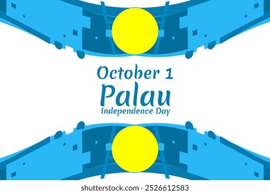 October 1 Independence Day of Palau vector illustration. Suitable for greeting card, poster and banner 