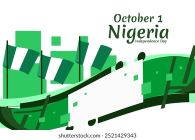 October 1, Nigeria Independence Day vector illustration. Suitable for greeting card, poster and banner.