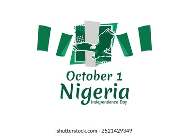 October 1, Nigeria Independence Day vector illustration. Suitable for greeting card, poster and banner.
