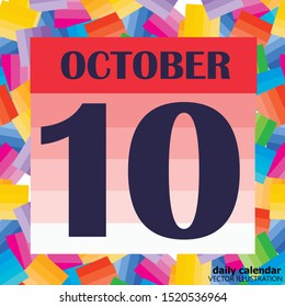 October 10 icon. For planning important day. Banner for holidays and special days. Vector Illustration.
