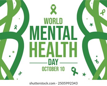 October 10 is observed as Mental Health Day to spread awareness, medical concept green background