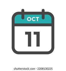 October 11 Calendar Day or Calender Date for Deadline or Appointment