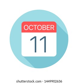 October 11 - Calendar Icon - Vector Illustration