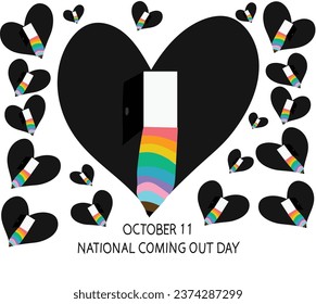 october 11 is national coming out day vector illustration
