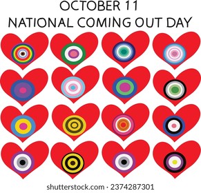 october 11 is national coming out day vector illustration
