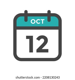 October 12 Calendar Day or Calender Date for Deadline or Appointment