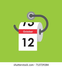 October 12. Calendar icon. Flat design. Vector illustration