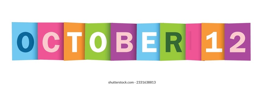 OCTOBER 12 colorful vector typography banner