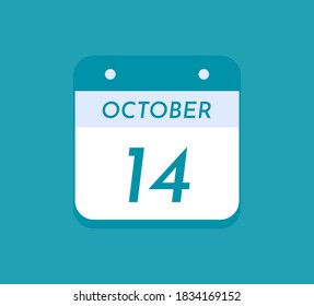 October 14 Single Day Calendar, 14 October
