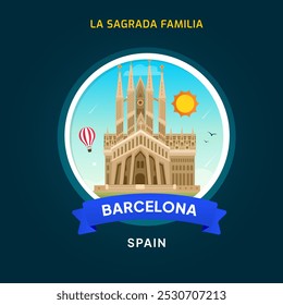15 DE OUTUBRO DE 2024. ilustração vetorial Landmark La Sagrada Familia, Barcelona City, Espanha edifício mundialmente famoso, Espanha. Vetor feito em 23 de setembro de 2024