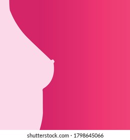 October 15 is World Breast Cancer Day. National Breast Cancer Awareness Month. Vector illustration poster of female breast. Medical examination concept.