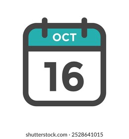 16 de octubre Día calendario o fecha de calendario para la fecha límite o cita