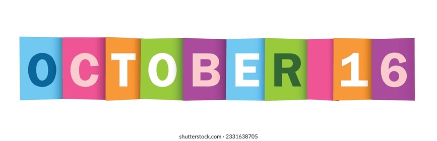 OCTOBER 16 colorful vector typography banner