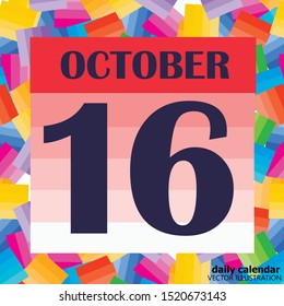 October 16 icon. For planning important day. Banner for holidays and special days. Vector Illustration.