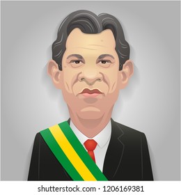 October 17, 2018 - Fernando Haddad Caricature. Centre-left Candidate.