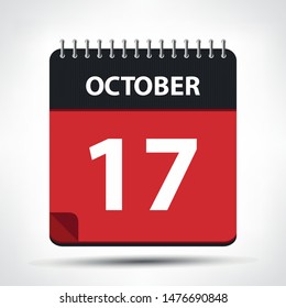 October 17 - Calendar Icon - Calendar design template - Business vector illustration.