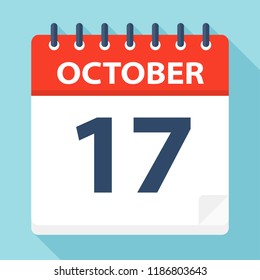 October 17 - Calendar Icon - Vector Illustration