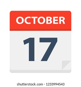 October 17 - Calendar Icon - Vector Illustration