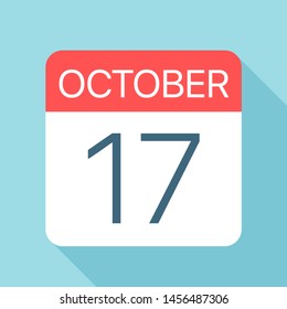 October 17 - Calendar Icon - Vector Illustration
