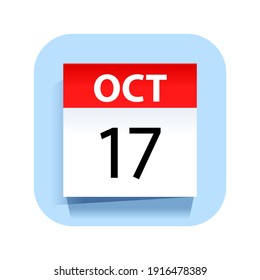 October 17. Calendar Icon. Vector Illustration.