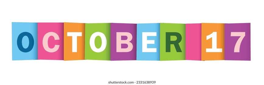 OCTOBER 17 colorful vector typography banner