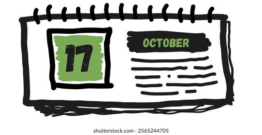 October 17th: Calendar Date, Monthly Planner, Scheduling, Reminder, Appointment, Day, Event, Organization, Time Management, Date, Autumn, Fall, Planning, Schedule, October Calendar