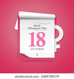 El 18 de octubre es el Día Mundial de la Menopausia. conmemorando el día mundial de la menopausia. Calendario