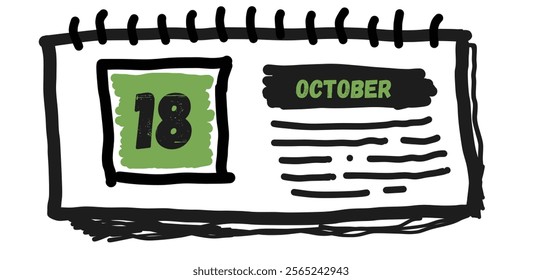 October 18th: Calendar Day, Scheduling, Planning, Events, Reminders, Organization, Date, Month, Year