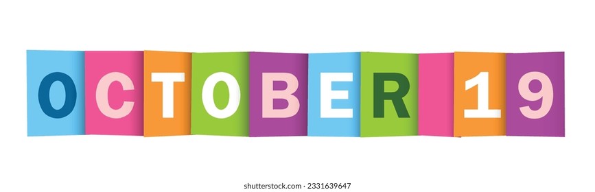 OCTOBER 19 colorful vector typography banner