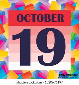 October 19 icon. For planning important day. Banner for holidays and special days. Vector Illustration.
