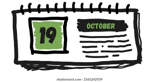 October 19th: Calendar Page Illustration