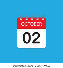 October 2 Calendar Icon – Important Date, Event, and Reminder Concept