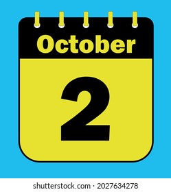 2 de octubre - Icono del calendario - Ilustración del vector